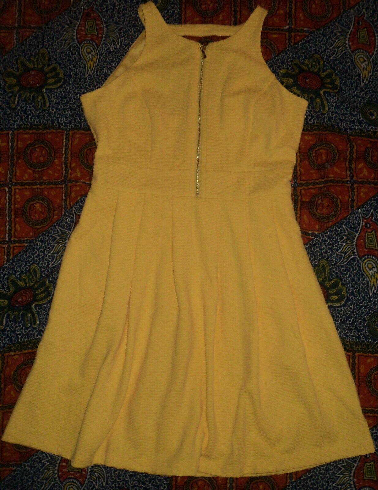 Jessica Simpson Yellow Zipper Fit And Flare Sleeveless Dress Size 6