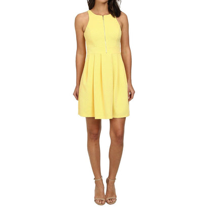 Jessica Simpson Yellow Zipper Fit And Flare Sleeveless Dress Size 6