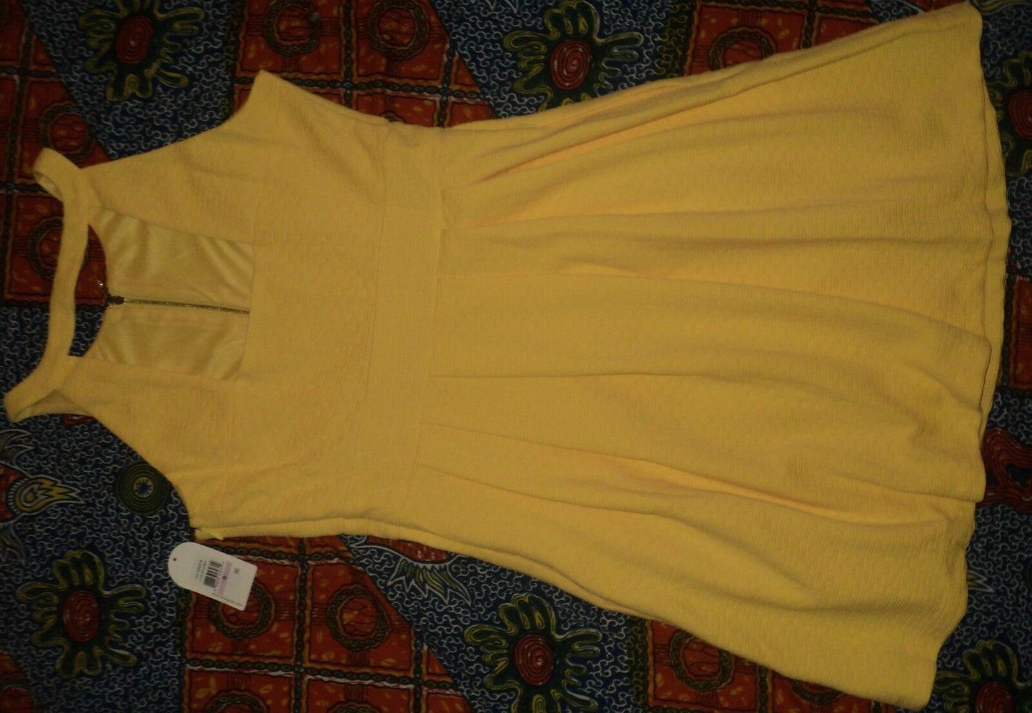 Jessica Simpson Yellow Zipper Fit And Flare Sleeveless Dress Size 6