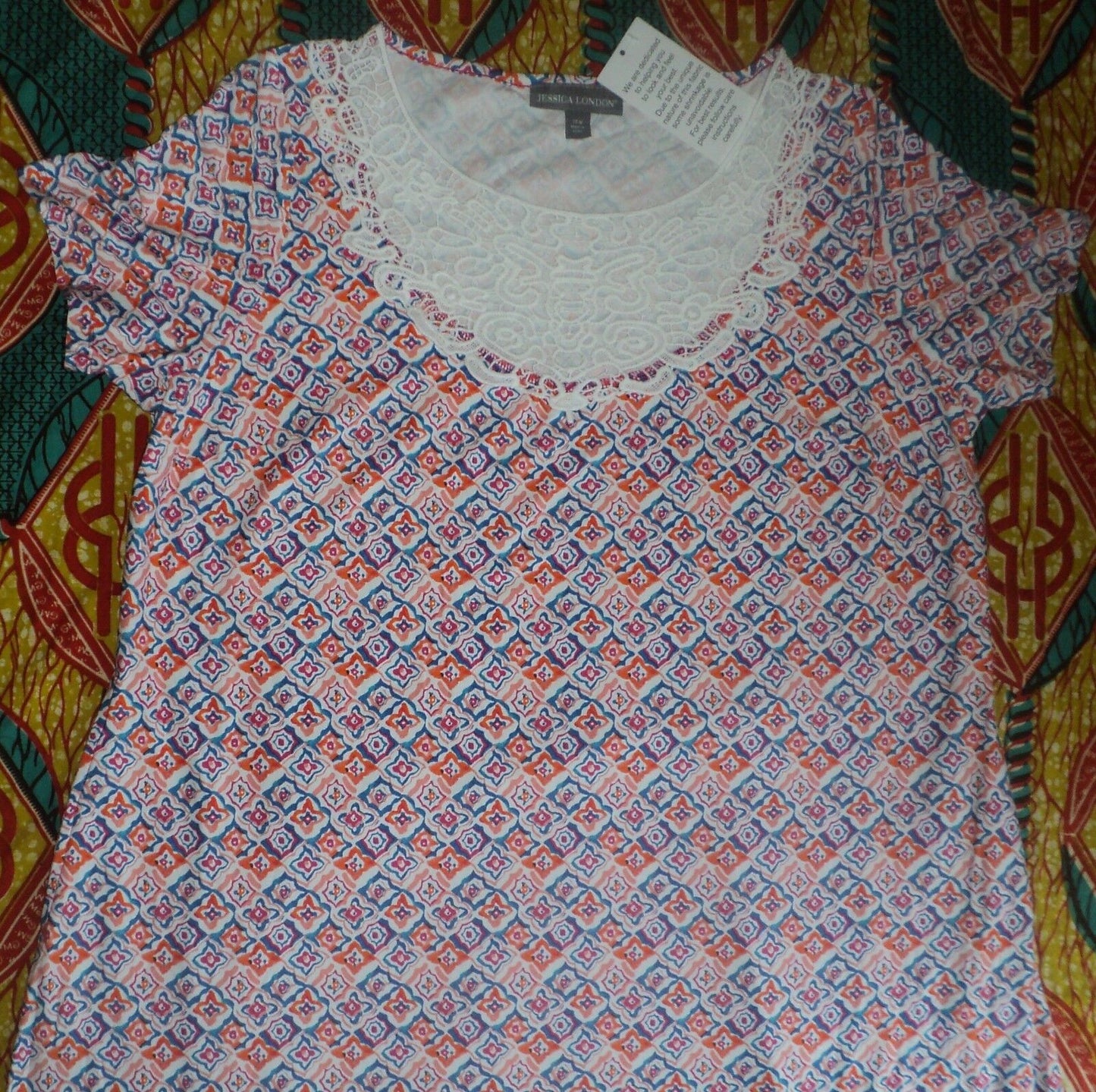 Jessica London Tall Plus Size Vibrant Orange Crochet Applique Maxi Dress Sz 26W