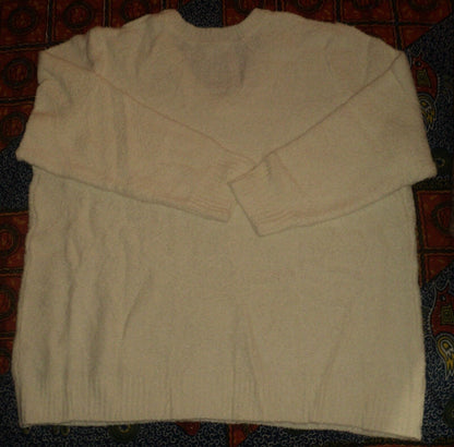 Plus Size Ivory Long Sleeves Poodle Pullover Sweater Size 2X(26W/28W)
