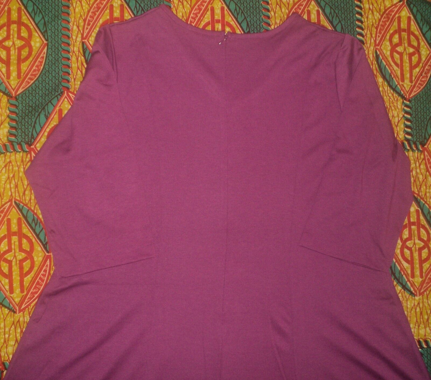 Roaman's Plus Size Berry Pink Fit and Flare 3/4 Sleeves Ponte Dress Size 24W