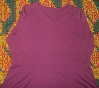 Roaman's Plus Size Berry Pink Fit and Flare 3/4 Sleeves Ponte Dress Size 24W