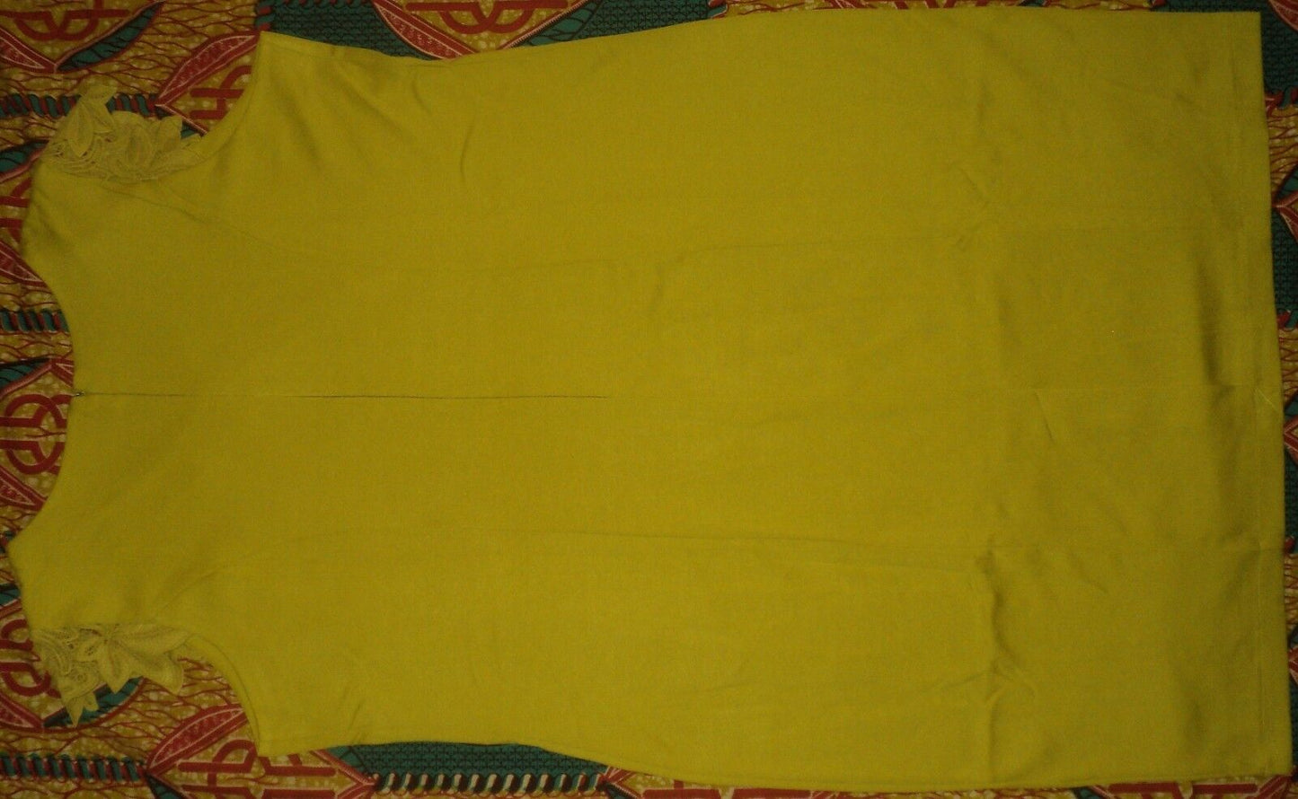 Roaman's Plus Size Bright Pistachio V-neckline Lace Trim Dress Size 20W