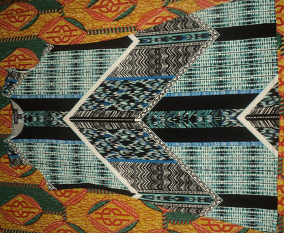 Roaman's Plus Size Teal Graphic Print Knit Sleeveless Dress Size 2X(26/28)