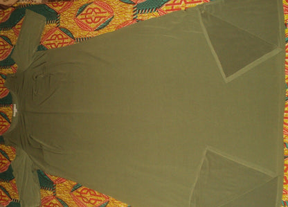 Woman Within Plus Size Dark Basil Cold-Shoulder A-line Maxi Dress Size M(14/16)