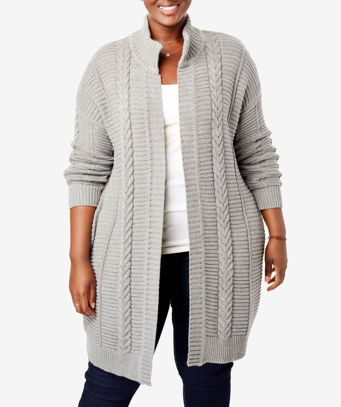 Woman Within Plus Size Evening Blue Knit Sweater Cardigan Size 2X(26/28)