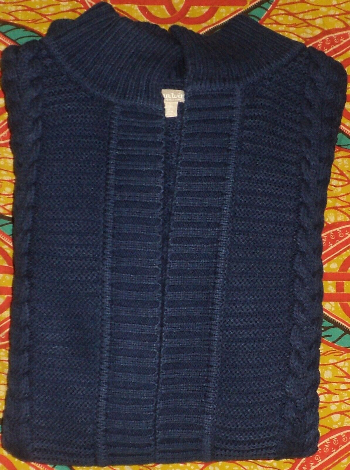 Woman Within Plus Size Evening Blue Knit Sweater Cardigan Size 2X(26/28)