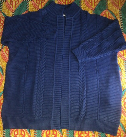 Woman Within Plus Size Evening Blue Knit Sweater Cardigan Size 2X(26/28)