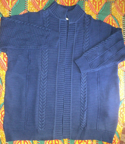 Woman Within Plus Size Evening Blue Knit Sweater Cardigan Size 2X(26/28)