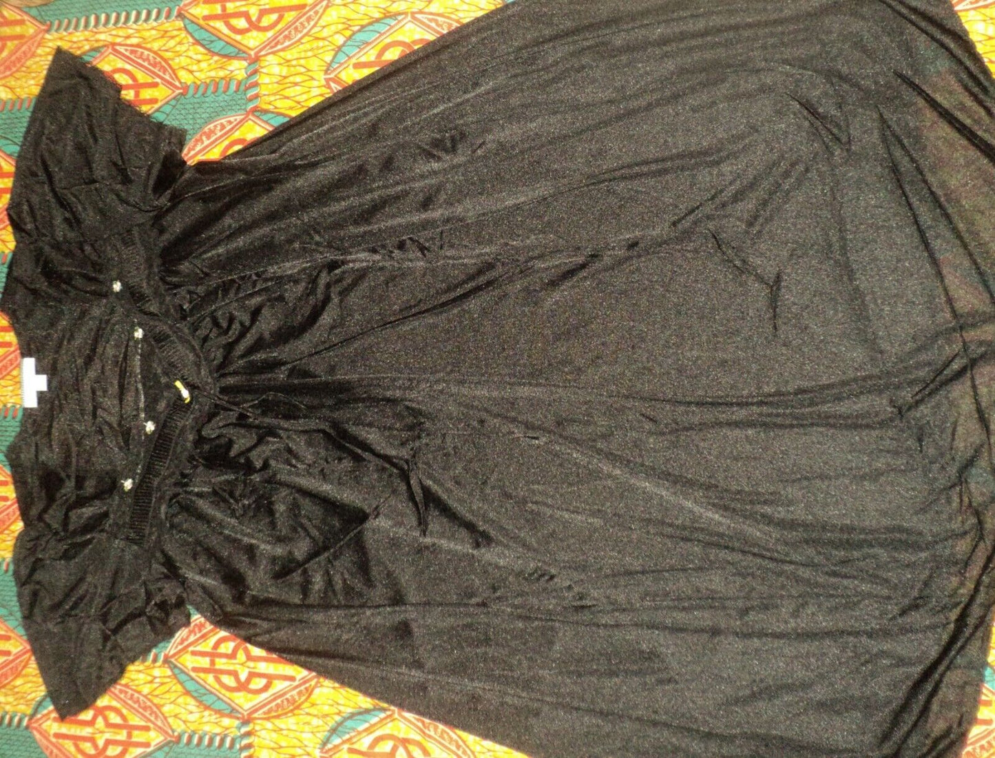 Only Necessities Plus Size Black Short Silky Lace-Trim Nightgown Size L(18/20)