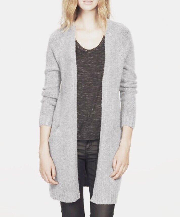 Ellos Plus Size Heather Grey Long Sleeves Open Front Pocket Cardigan Size 2X