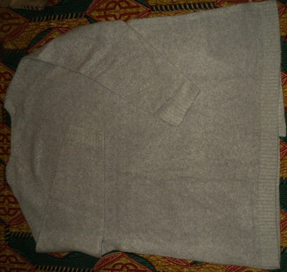 Ellos Plus Size Heather Grey Long Sleeves Open Front Pocket Cardigan Size 2X