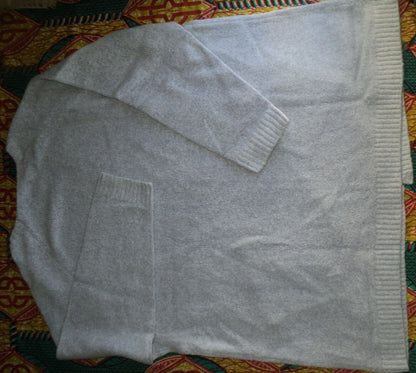 Ellos Plus Size Heather Grey Long Sleeves Open Front Pocket Cardigan Size 2X