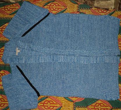Woman Within Plus Size Bright Cobalt White Sporty Cardigan Size 2X(26/28)
