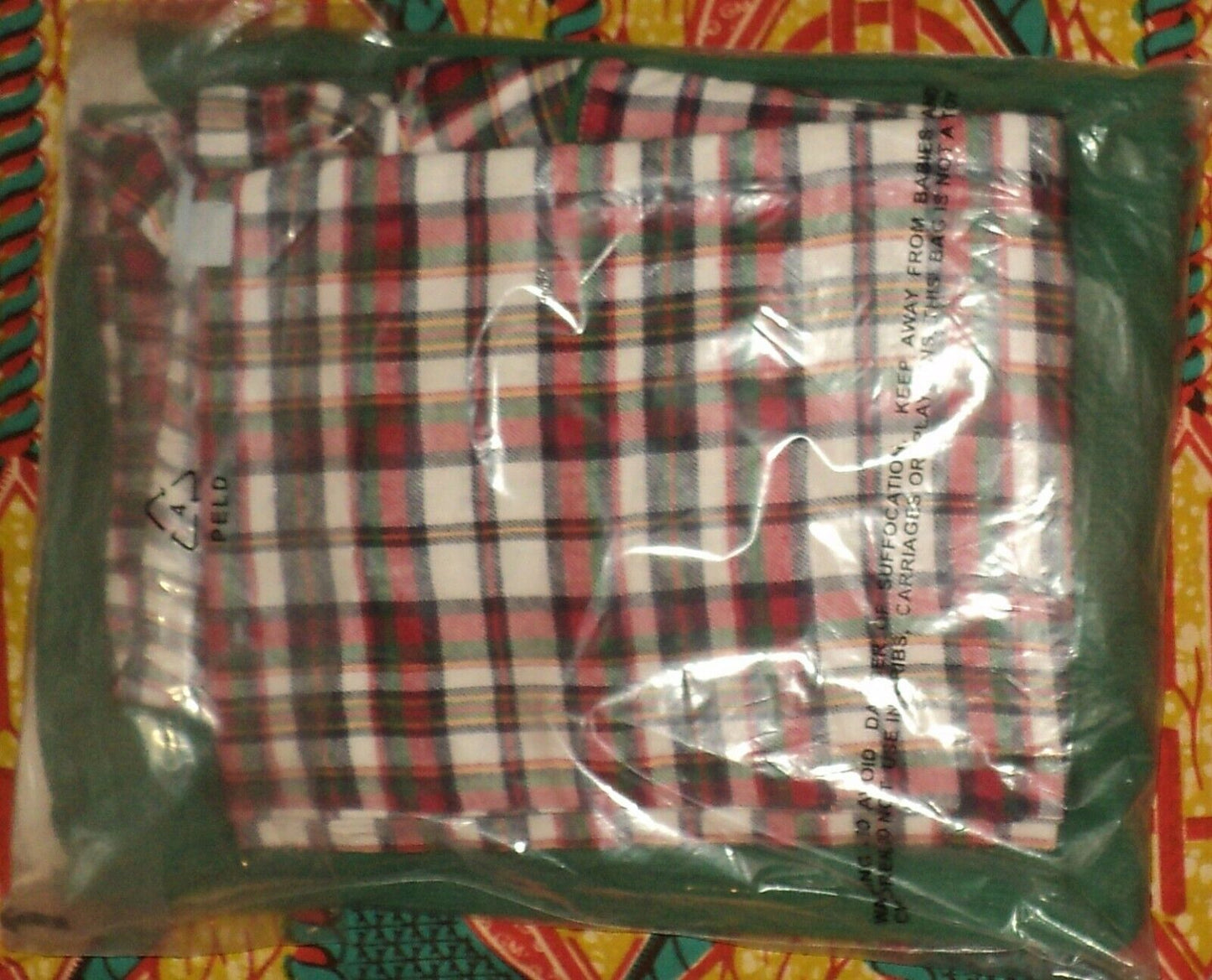 Only Necessities Plus Size Multi Plaid Thermal 2-Piece Pajama Set Size 3X(30/32)