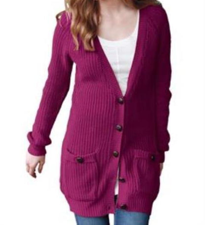 Ellos Plus Size Deep Claret Long Sleeves Button-Down Cardigan Size 3X