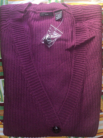 Ellos Plus Size Deep Claret Long Sleeves Button-Down Cardigan Size 3X