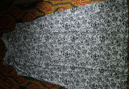 Jessica London Plus Size White Black Floral Faux Lace Up Maxi Dress Size 28W