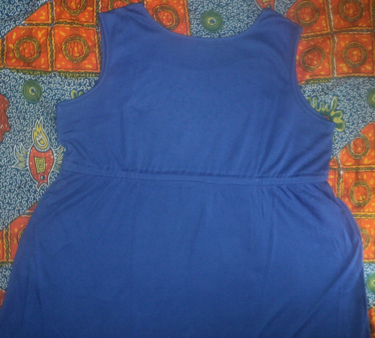 Woman Within Plus Size Dark Sapphire Sleeveless Crochet Flounce Hem Dress Sz 2X