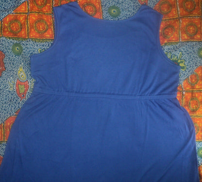 Woman Within Plus Size Dark Sapphire Sleeveless Crochet Flounce Hem Dress Sz 2X