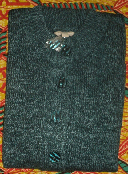 Woman Within Plus Size Midnight Teal Oasis Sweater Cardigan Size 1X(22/24)
