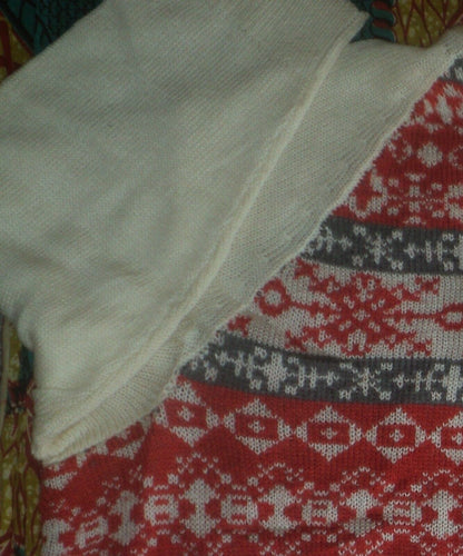 Woman Within Plus Size Bright Orange Fair Isle Cardigan Sweater Size 3X(30/32)