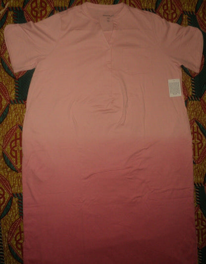 Dreams & Co. Plus Size Coral Rose Ombre Short Sleeve Knit Lounger Size 2X(26/28)