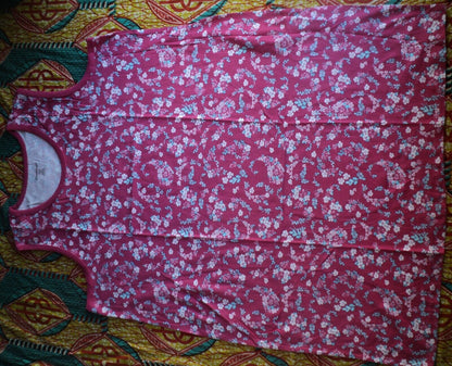 Dreams & Co Plus Size Bright Aqua Blossom 2Pack Sleeveless Sleepshirts Size 1X