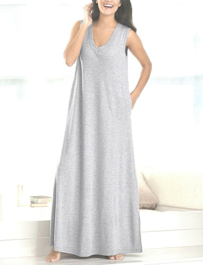 Dreams & Co. Petite Plus Size Heather Grey Sleeveless Trapeze Lounger Size 1X