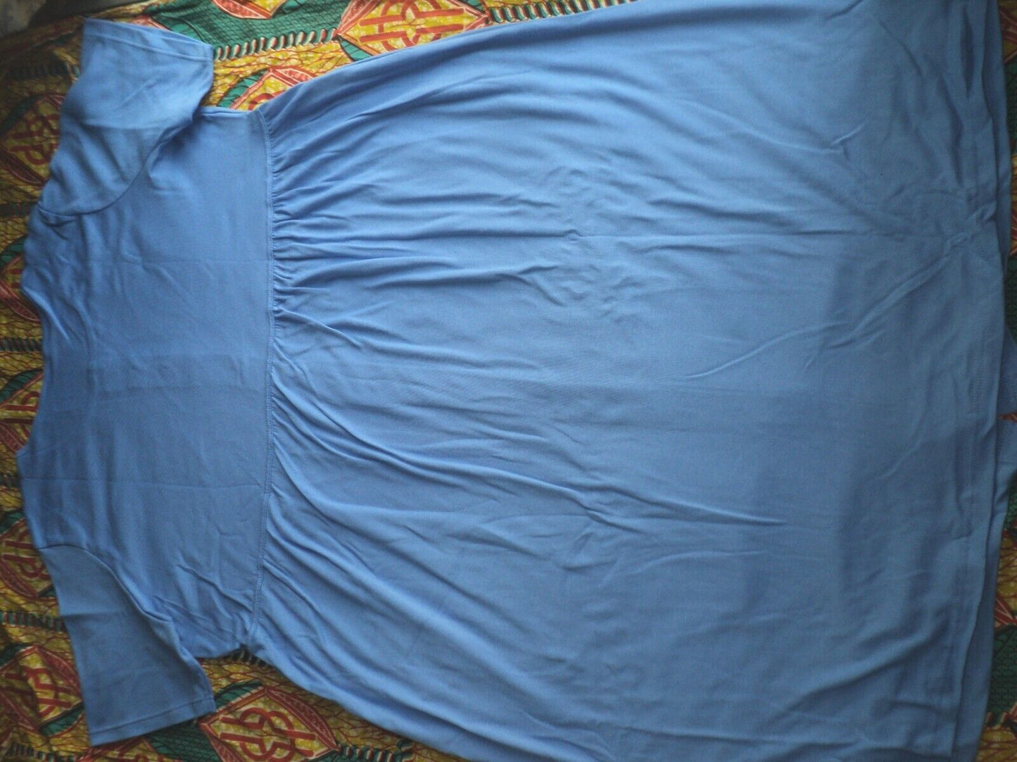 Woman Within  Plus Size Horizon Blue Button Front Empire Waist Dress Size 5X