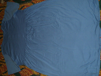 Woman Within  Plus Size Horizon Blue Button Front Empire Waist Dress Size 5X