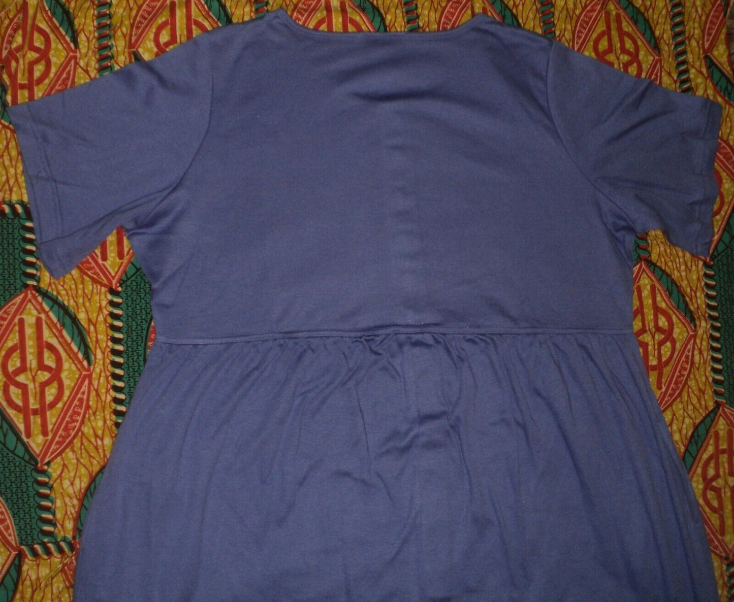 Woman Within Petite Plus Size Tulip Purple Button Front Empire Waist Dress 1X