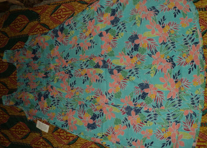 Woman Within Plus Size Caribbean Blue Scoopneck Button-Front Maxi Dress Size 30W