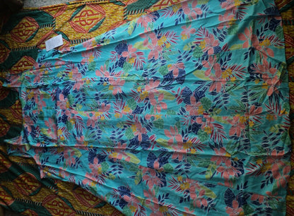 Woman Within Plus Size Caribbean Blue Scoopneck Button-Front Maxi Dress Size 30W