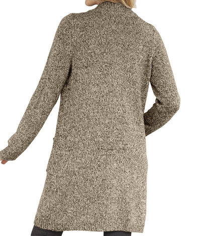 Woman Within Plus Size Light Khaki Chocolate Marled Sweater Cardigan Size 3X