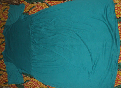 Woman Within Plus Size Laguna Blue Button Front Empire Waist Dress Size 2X-26/28