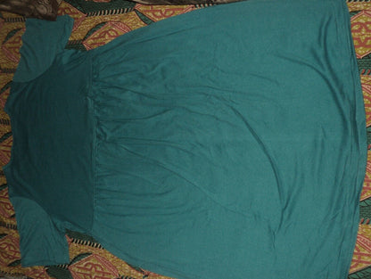 Woman Within Plus Size Laguna Blue Button Front Empire Waist Dress Size 2X-26/28