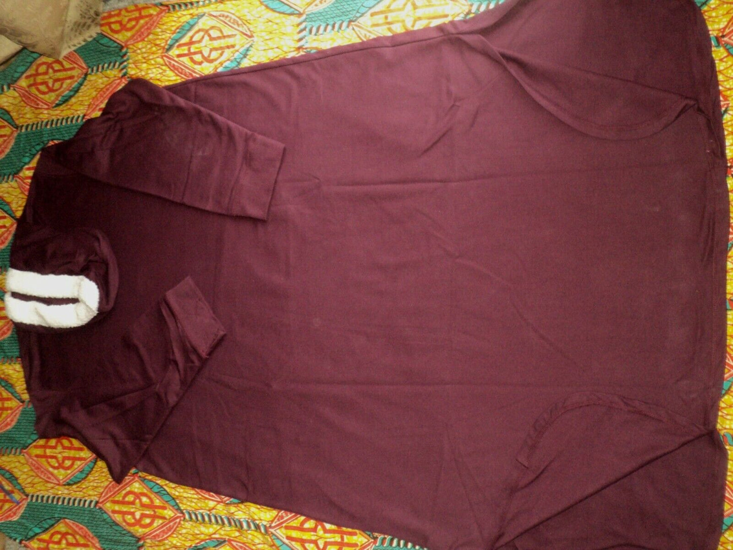 Dreams & Co. Plus Size Midnight Berry Long Sleeves Hooded Lounger Size 1X-22/24