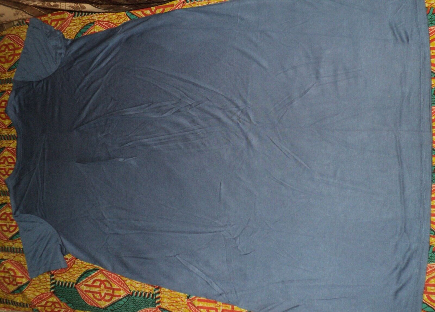 Dreams & Co. Plus Size Royal Navy Short Sleeves A-Line Lounger Size 1X(22/24)