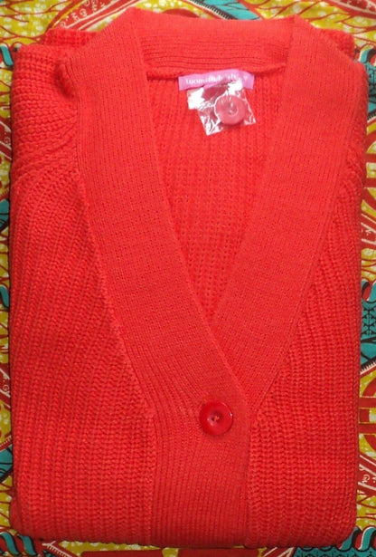 Woman Within Plus Size Nectarine Shaker Knit Cardigan Size 2X(26/28)