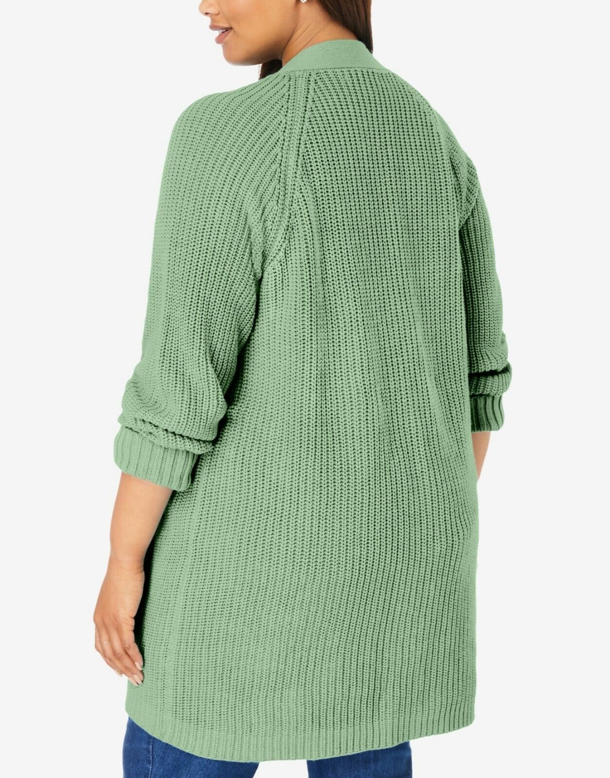 Woman Within Plus Size Nectarine Shaker Knit Cardigan Size 2X(26/28)