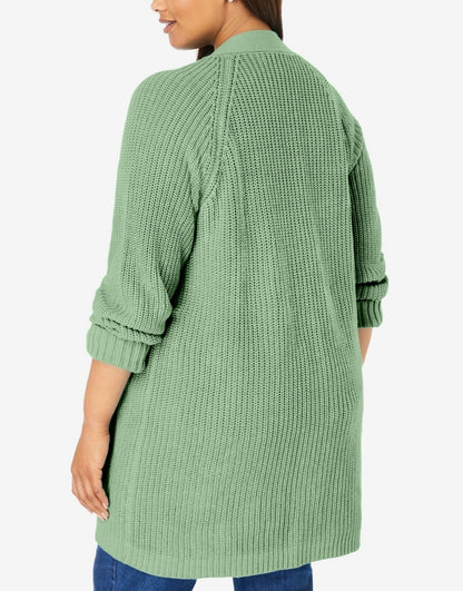 Woman Within Plus Size Nectarine Shaker Knit Cardigan Size 2X(26/28)