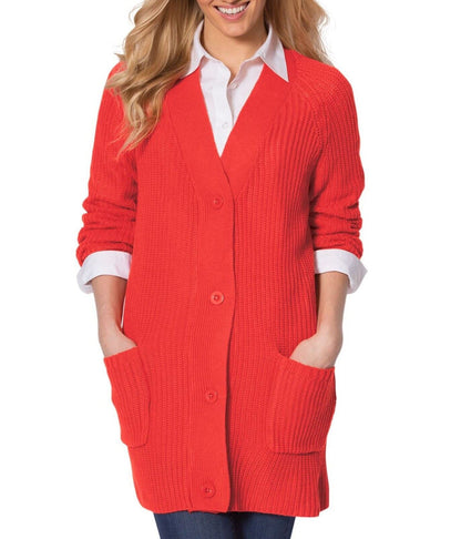 Woman Within Plus Size Sunset Coral Shaker Knit Cardigan Size 3X(30/32)