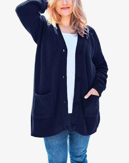 Woman Within Plus Size Sunset Coral Shaker Knit Cardigan Size 3X(30/32)