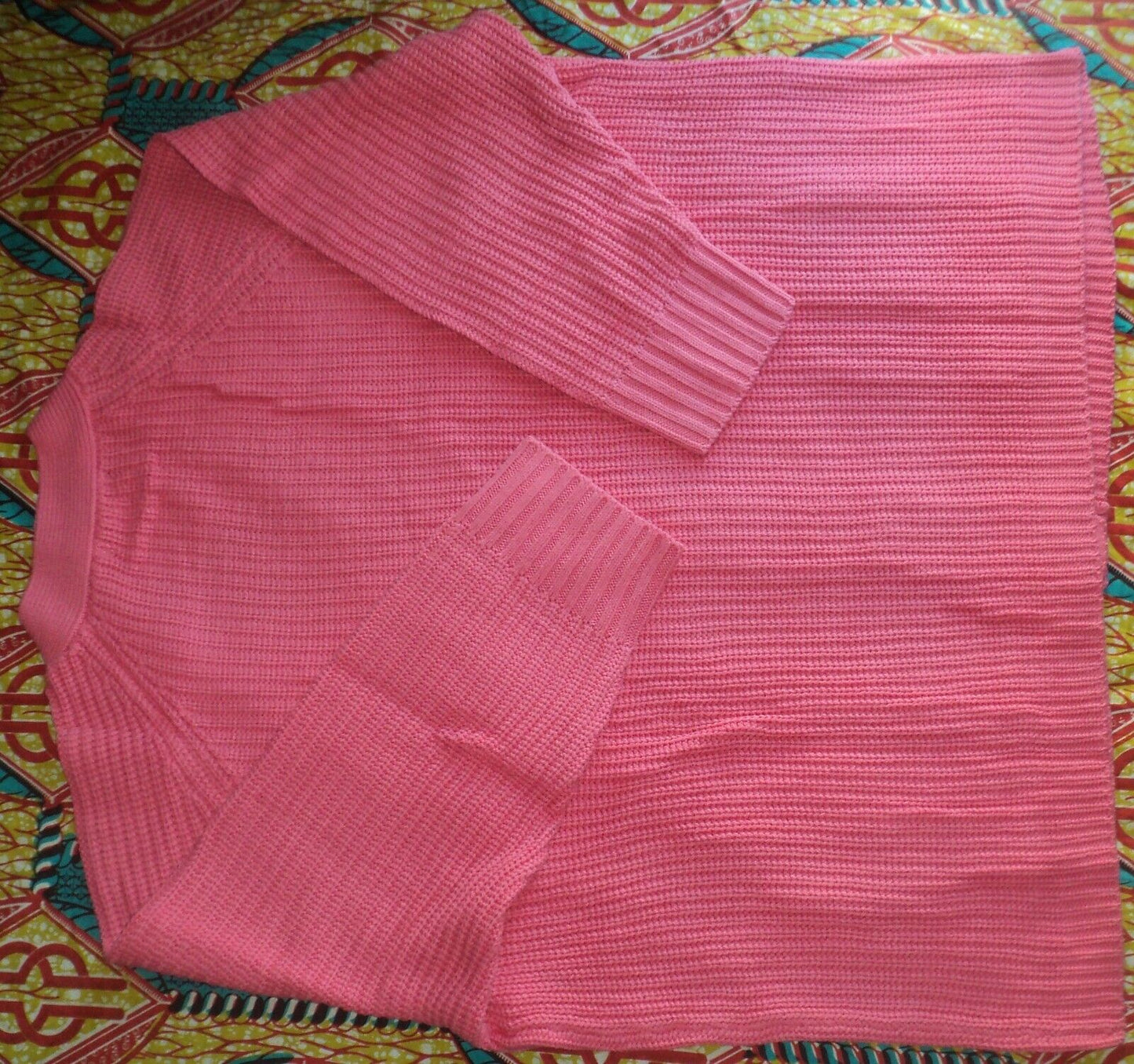 Woman Within Plus Size Sunset Coral Shaker Knit Cardigan Size 3X(30/32)