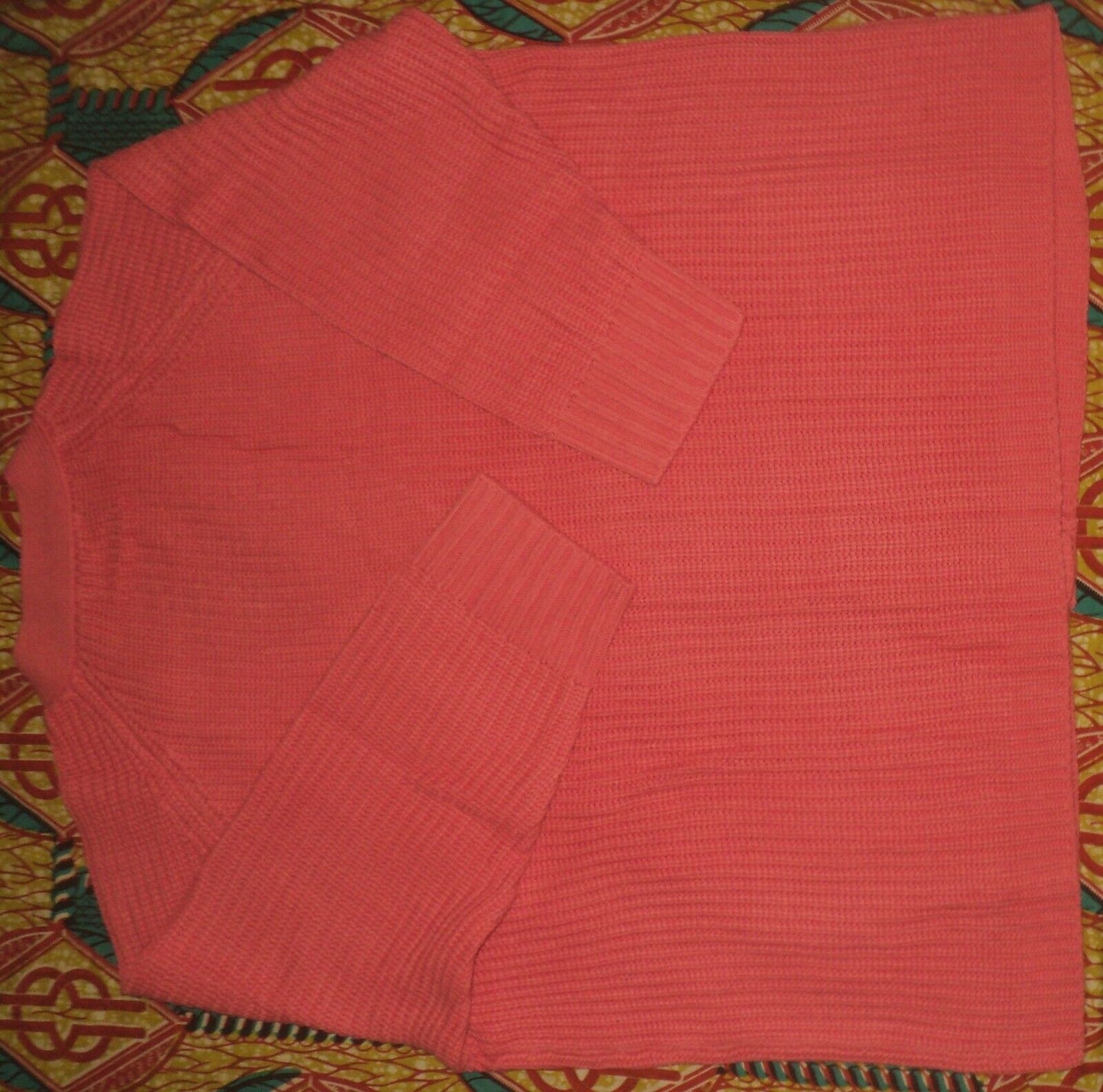 Woman Within Plus Size Sunset Coral Shaker Knit Cardigan Size 3X(30/32)