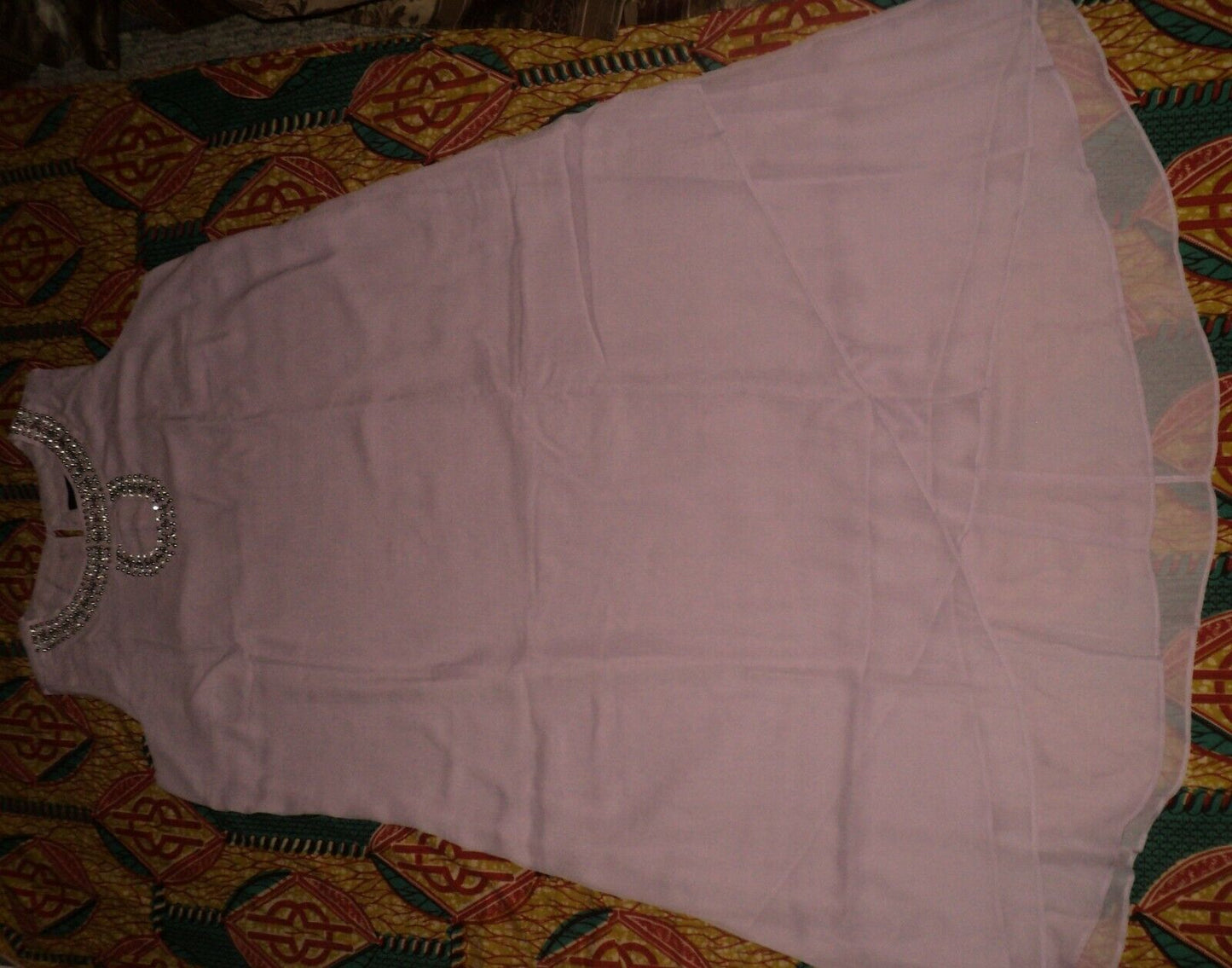 Denim 24/7 Plus Size Pale Lavender Embellished High-Low Sleeveless Dress Sz 30W