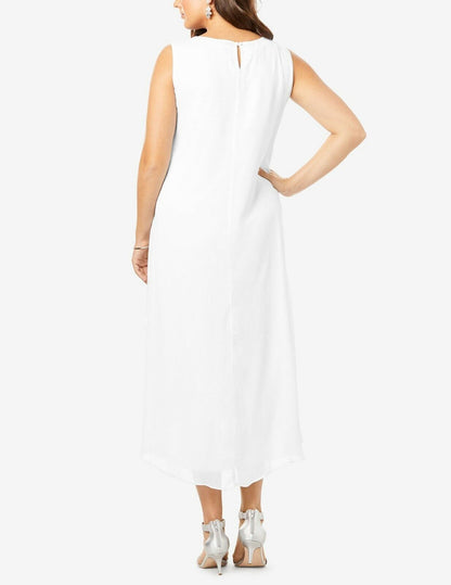 Denim 24/7 Plus Size Pale Lavender Embellished High-Low Sleeveless Dress Sz 30W