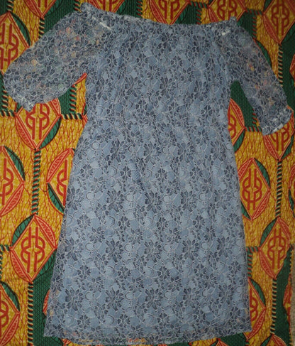 Jessica London Plus Size Sky Blue On Or Off  Style Blouson Lace Dress Size 28W